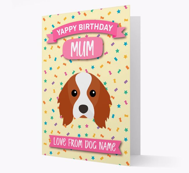 Personalised Card 'Yappy Birthday Mum' with {breedCommonName} Icon